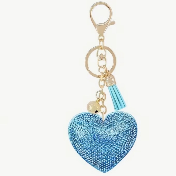 Accessories - Blue Heart Bag Charm Keychain